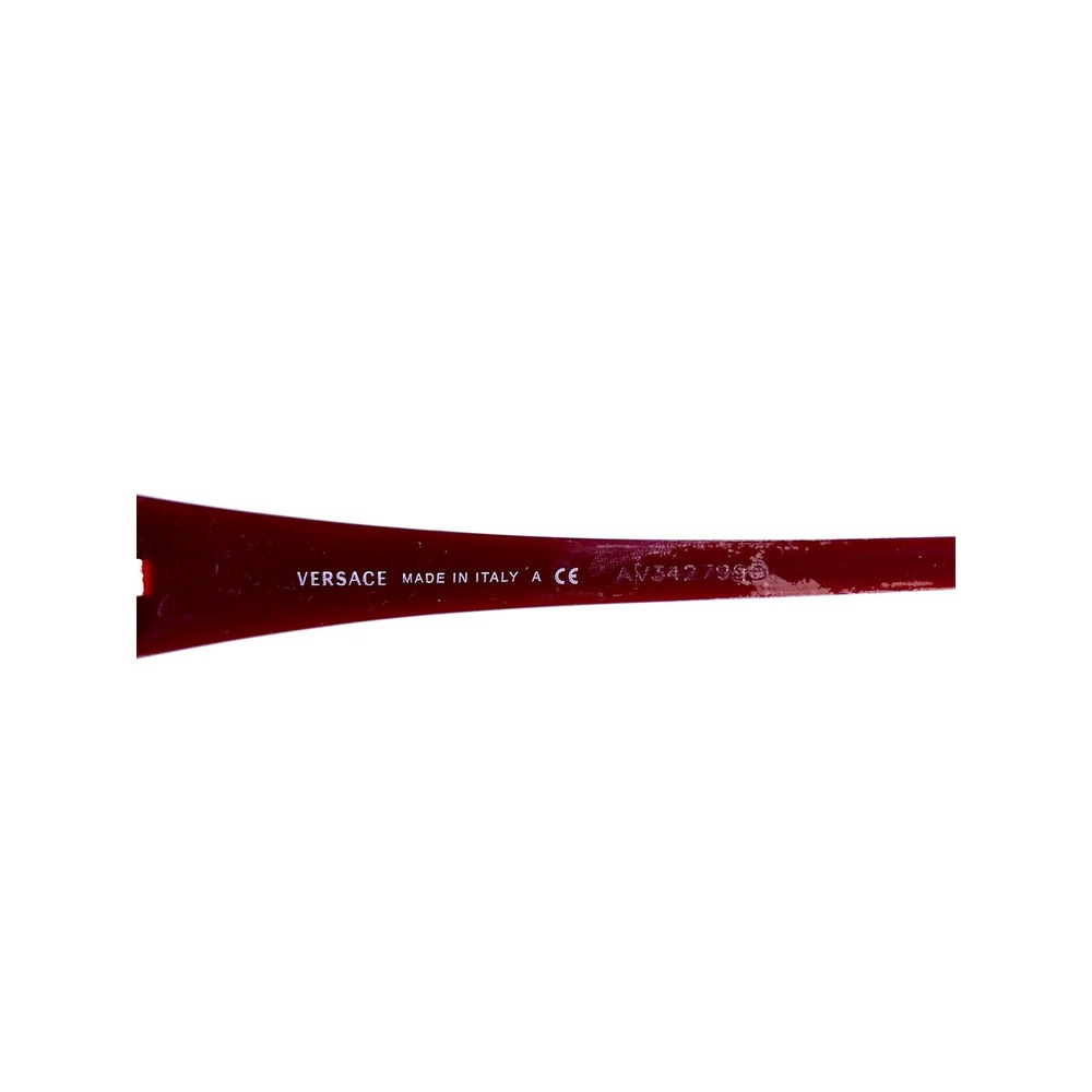Versace Silver Rectangular Glasses Red Medusa Temples Italy MOD 1142B 51 16 135 - Picture 8 of 8